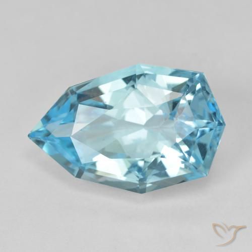 11.95ct 天然 スイスブルー トパーズ, 洋梨の形, VVS