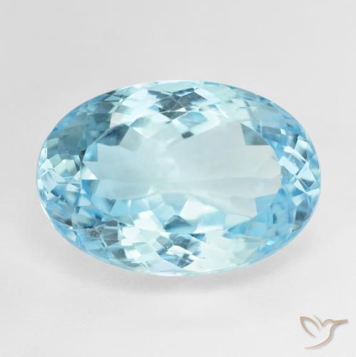 20.66ct 天然 スカイブルー トパーズ, 楕円形, VVS-VS