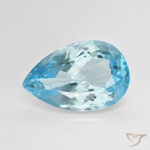 12.40ct 天然 スイスブルー トパーズ, 洋梨の形, VVS-VS