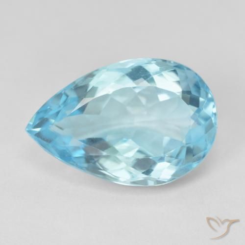 10.12ct 天然 スカイブルー トパーズ, 洋梨の形, VVS