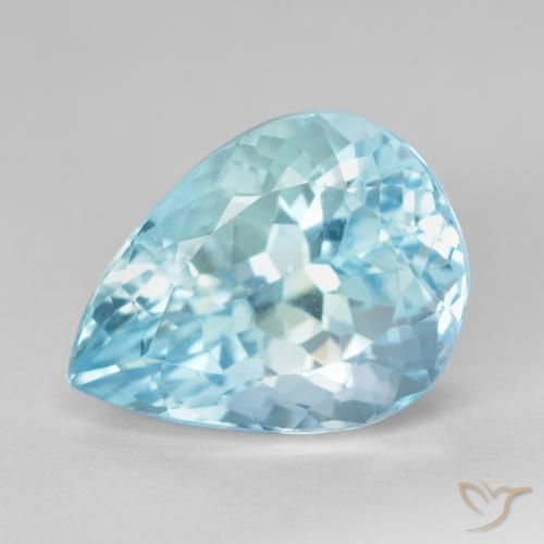 14.20ct 天然 スカイブルー トパーズ, 洋梨の形, VS