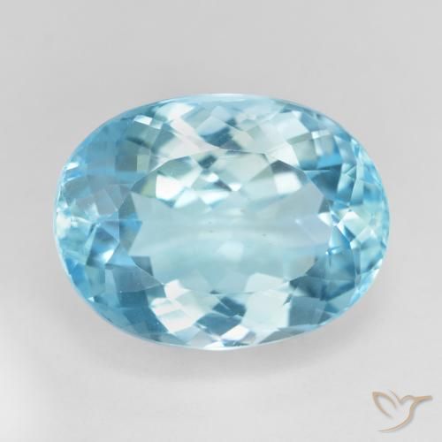16.94ct 天然 スカイブルー トパーズ, 楕円形, VS
