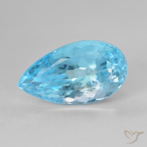 10.99ct 天然 スイスブルー トパーズ, 洋梨の形, VS