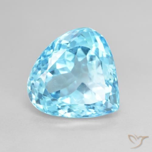 12.90ct 天然 スイスブルー トパーズ, 洋梨の形, VS