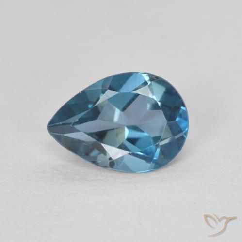 0.80ct 天然 ロンドンブルー トパーズ, 洋梨の形, VVS