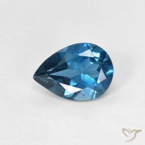 0.77ct 天然 ロンドンブルー トパーズ, 洋梨の形, VS