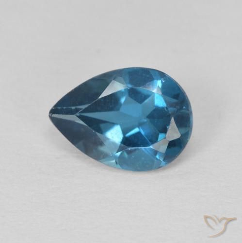 0.81ct 天然 ロンドンブルー トパーズ, 洋梨の形, VS