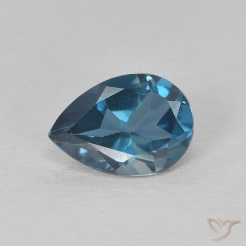 0.87ct 天然 ロンドンブルー トパーズ, 洋梨の形, VS