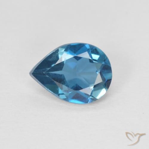 0.80ct 天然 ロンドンブルー トパーズ, 洋梨の形, VVS