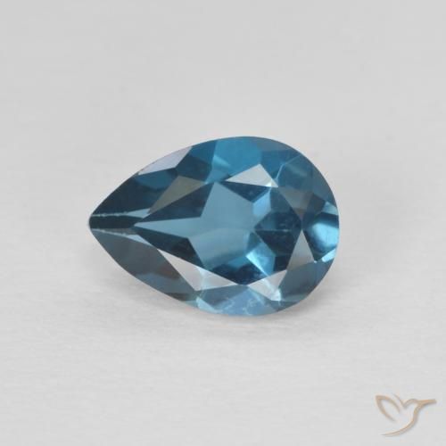 0.88ct 天然 ロンドンブルー トパーズ, 洋梨の形, VVS