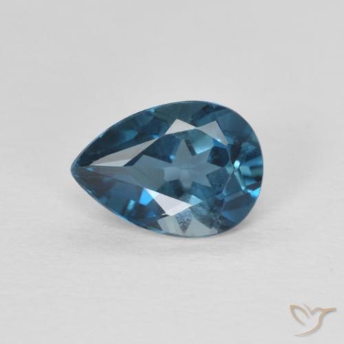 0.85ct 天然 ロンドンブルー トパーズ, 洋梨の形, VVS