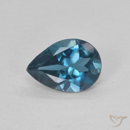 0.78ct 天然 ロンドンブルー トパーズ, 洋梨の形, VS