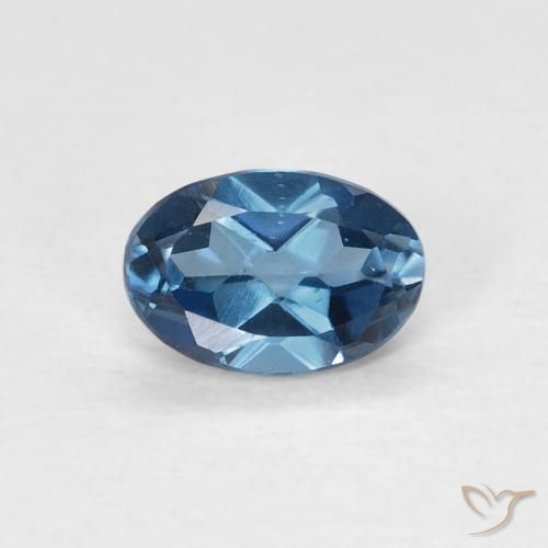 0.63ct 天然 ロンドンブルー トパーズ, 楕円形, VVS