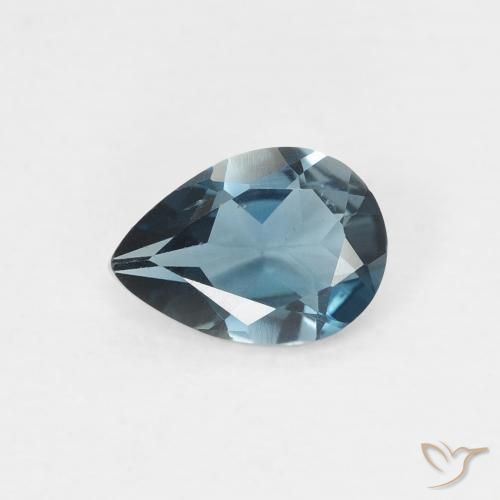0.68ct 天然 ロンドンブルー トパーズ, 洋梨の形, VVS