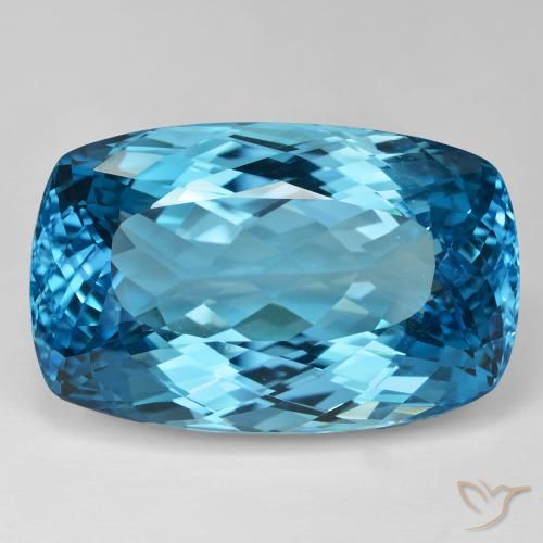 120.92ct 天然 スイスブルー トパーズ, クッション, IF