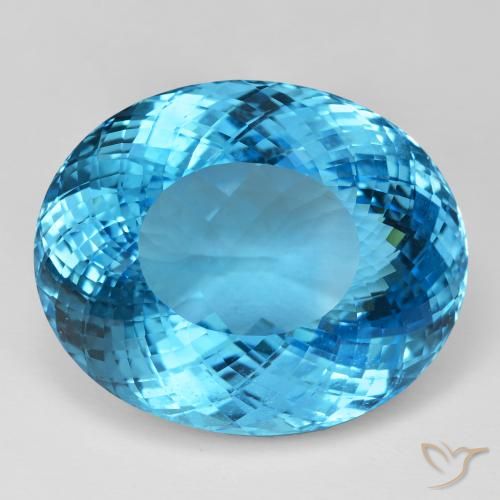 137.38ct 天然 スイスブルー トパーズ, 楕円形, IF