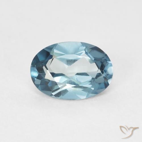 0.97ct 天然 ロンドンブルー トパーズ, 楕円形, VVS