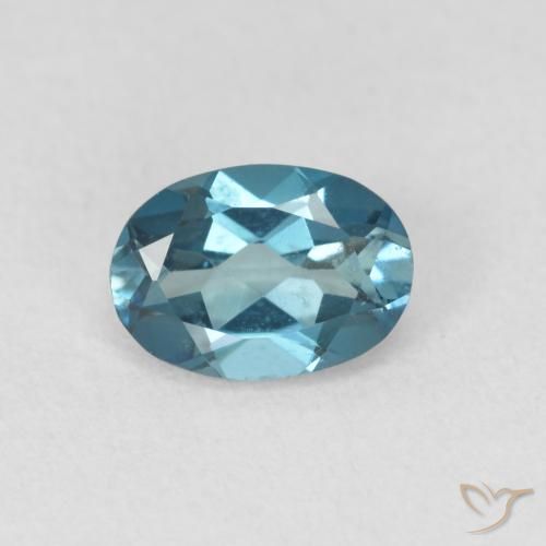 0.99ct 天然 ロンドンブルー トパーズ, 楕円形, VVS