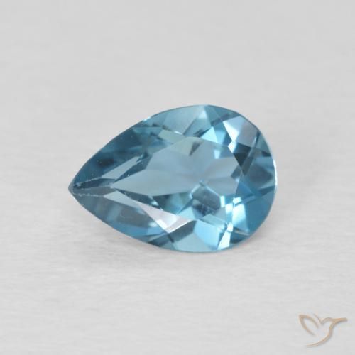 0.81ct 天然 ロンドンブルー トパーズ, 洋梨の形, VS