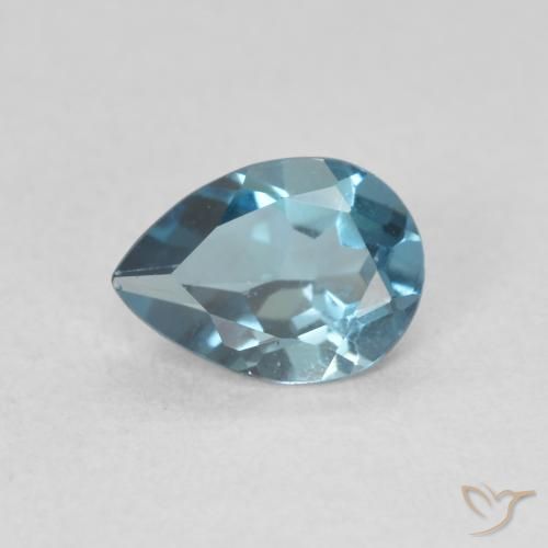 0.83ct 天然 ロンドンブルー トパーズ, 洋梨の形, VVS-VS