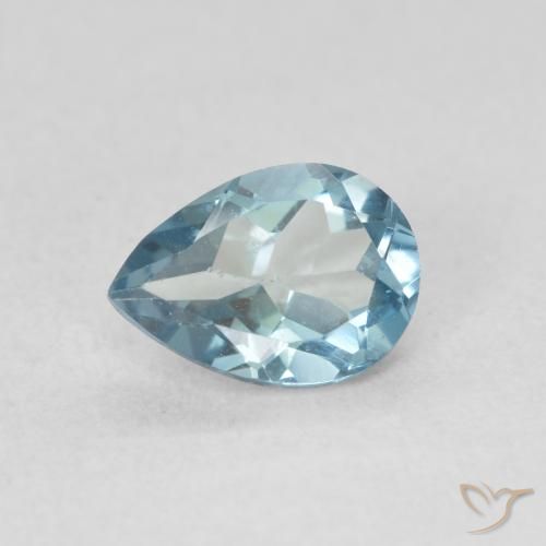 0.86ct 天然 スカイブルー トパーズ, 洋梨の形, VVS-VS