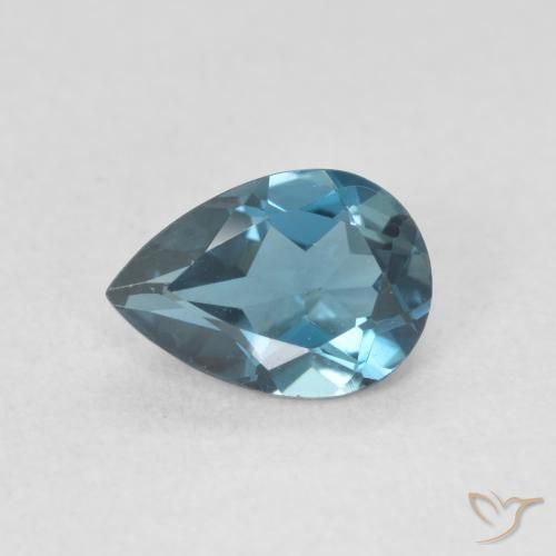 0.85ct 天然 ロンドンブルー トパーズ, 洋梨の形, VVS-VS