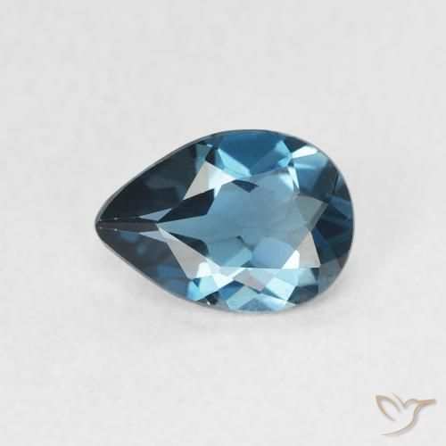 0.72ct 天然 ロンドンブルー トパーズ, 洋梨の形, VVS