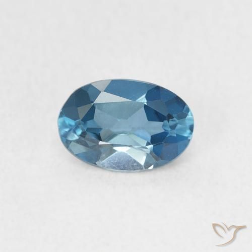 0.57ct 天然 ロンドンブルー トパーズ, 楕円形, VVS