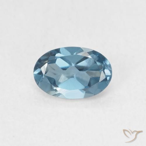 0.55ct 天然 ロンドンブルー トパーズ, 楕円形, VVS