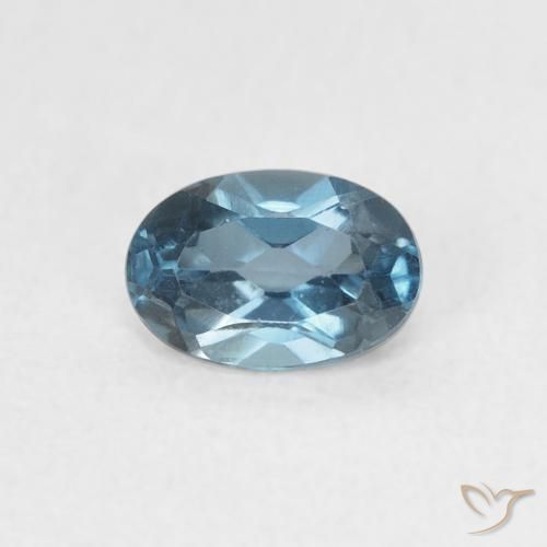 0.63ct 天然 ロンドンブルー トパーズ, 楕円形, VVS