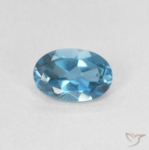0.61ct 天然 ロンドンブルー トパーズ, 楕円形, VVS