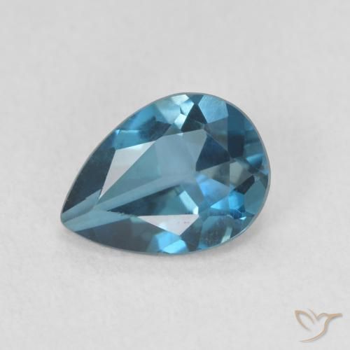 0.77ct 天然 ロンドンブルー トパーズ, 洋梨の形, VVS