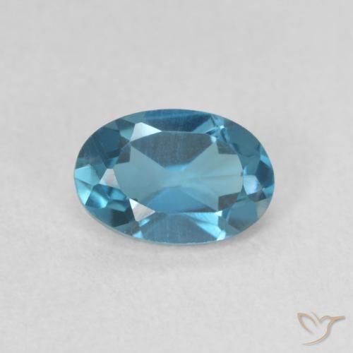 0.67ct 天然 ロンドンブルー トパーズ, 楕円形, VVS