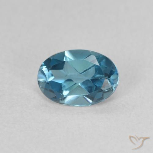 0.60ct 天然 ロンドンブルー トパーズ, 楕円形, VVS