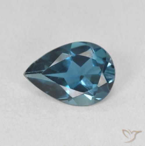 0.68ct 天然 ロンドンブルー トパーズ, 洋梨の形, VVS-VS
