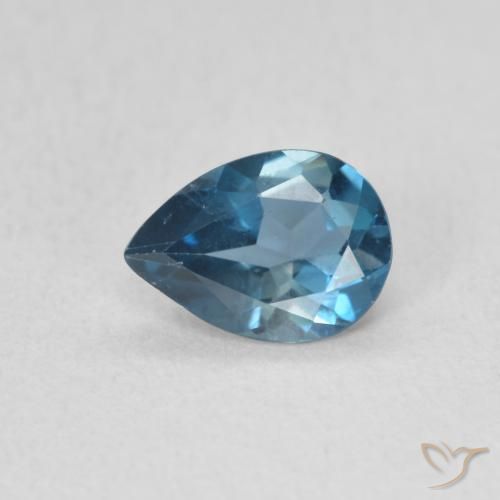 0.75ct 天然 ロンドンブルー トパーズ, 洋梨の形, VS