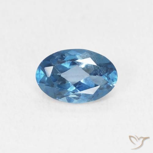 0.55ct 天然 ロンドンブルー トパーズ, 楕円形, VVS-VS