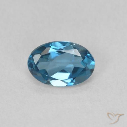 0.59ct 天然 ロンドンブルー トパーズ, 楕円形, VVS