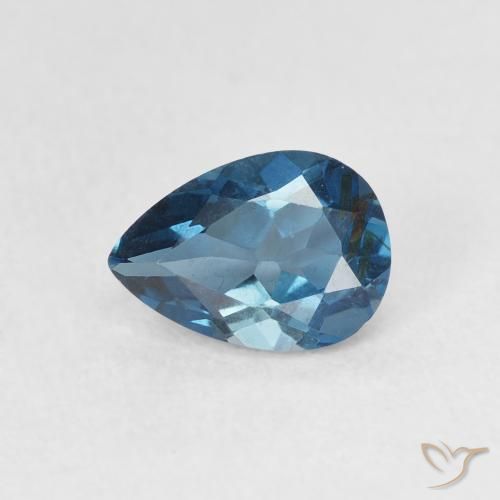 0.85ct 天然 ロンドンブルー トパーズ, 洋梨の形, VS