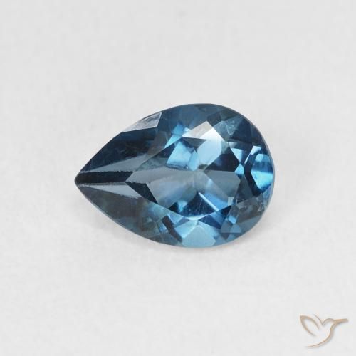 0.90ct 天然 ロンドンブルー トパーズ, 洋梨の形, VS