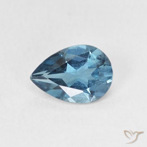 0.76ct 天然 ロンドンブルー トパーズ, 洋梨の形, VS