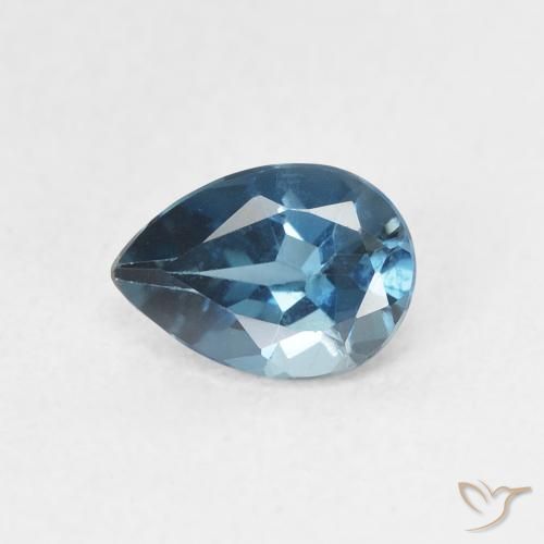 0.87ct 天然 ロンドンブルー トパーズ, 洋梨の形, VVS-VS