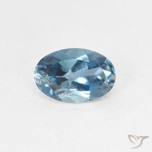 0.56ct 天然 ロンドンブルー トパーズ, 楕円形, VVS-VS