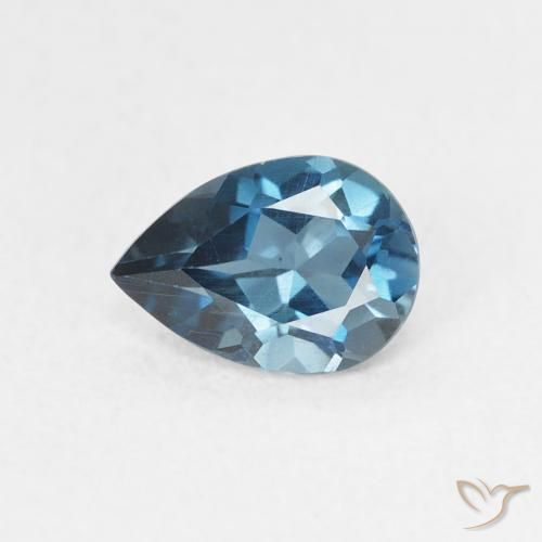 0.75ct 天然 ロンドンブルー トパーズ, 洋梨の形, VVS-VS