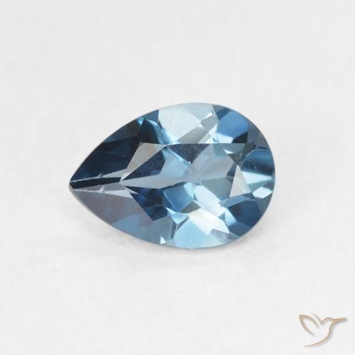 0.82ct 天然 ロンドンブルー トパーズ, 洋梨の形, VVS-VS