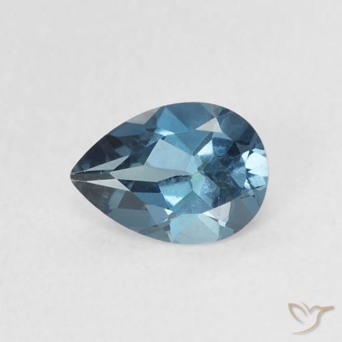0.76ct 天然 ロンドンブルー トパーズ, 洋梨の形, VVS-VS