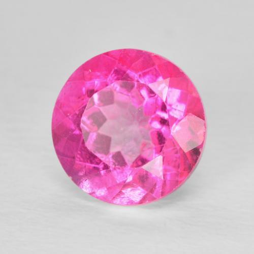 3.81カラットの天然Medium Dark-Pinkトパーズ、ラウンド、VVS-VS