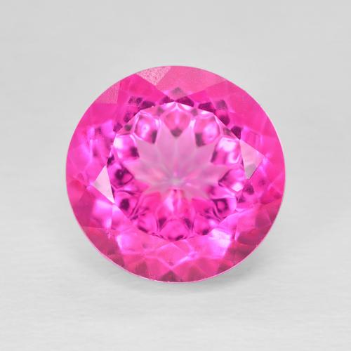 7.05ct 天然 ホットピンク トパーズ, ラウンド, VVS
