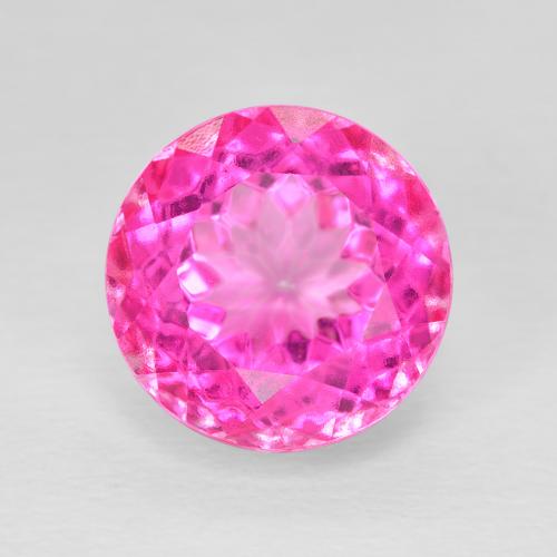 7.09ct 天然 濃いマゼンタ トパーズ, ラウンド, VVS