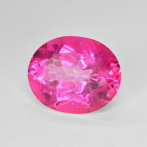 5.66カラットの天然Medium Dark-Pinkトパーズ、楕円形、VVS-VS